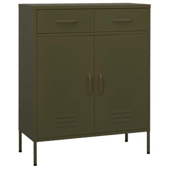 vidaXL Vidaxl - Armario De Almacenamiento Acero Verde Oliva 80x35x101,5 Cm