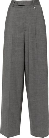 Giuseppe Di Morabito logo-plaque trousers - women - Virgin Wool/Elastane/Cotton - 42 - Grey