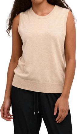 Kaffe Kalizza Round Neck Sleeveless Pullover In Feather Gray Melange