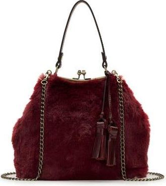 Patricia Nash Laureana Faux Fur Frame Top Shoulder Bag in Oxblood at Nordstrom Rack