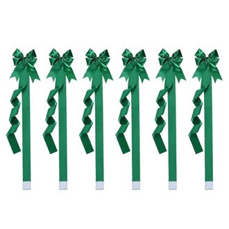 OEM Decoraci&oacute;n Navide&ntilde;a De Sat&eacute;n Verde De 6 Piezas Con Lazo - Ding