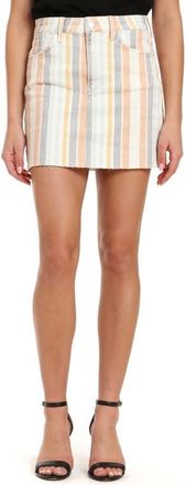 Mavi Lindsay Cutoff Stripe Denim Miniskirt in Spring Stripe at Nordstrom, Size X-Small