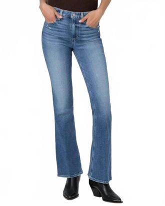 Paige Laurel High-Rise Bootcut Jeans With Raw Hem In Persona Blue