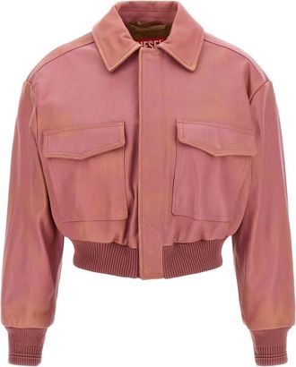 Diesel Dames, Jassen, Roze, Maat: XS Katoen