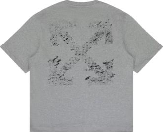 Off-white Paint Splatter Arrow Diag Fit T-Shirt Heather Grey 44OWOS26T064030