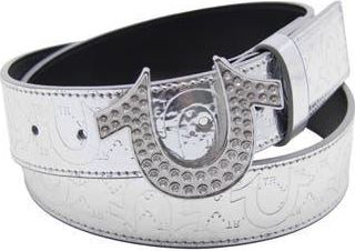 True Religion Argent Sage Horseshoe Buckle Belt in Silver at Nordstrom Rack, Size 34