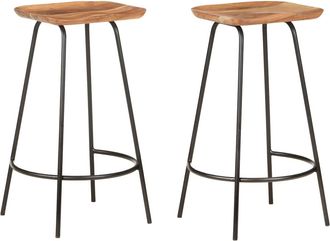 vidaXL Vidaxl - Taburetes De Cocina 2 Unidades Madera Maciza De Acacia