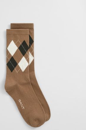 GANT Women Checked Argyle Socks (39-41) WARM KHAKI