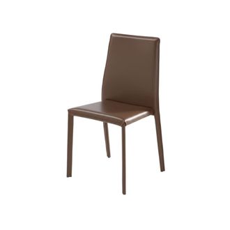 MondoViro Conjunto de 2 sillas de polipiel marr&oacute;n 50x43 cm 88h