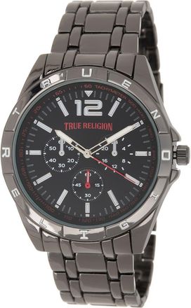 True Religion Round Logo Bezel Bracelet Watch, 43.2mm in Black at Nordstrom Rack