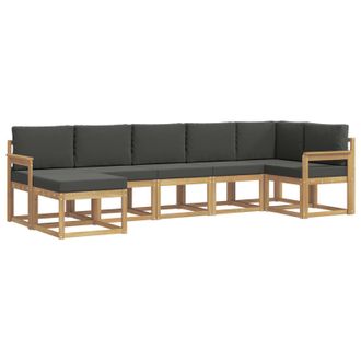 vidaXL Conjunto De Sof&aacute;s De Exterior 7 Pcs Blanco Y Antracita Vidaxl