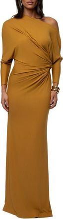 JLUXLABEL Eternal Obession One-Shoulder Long Sleeve Maxi Dress in Yellow at Nordstrom, Size X-Small