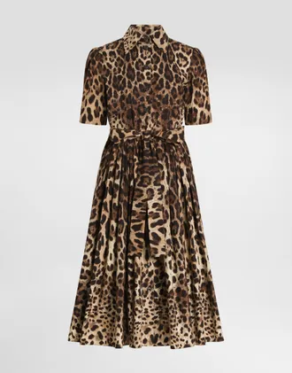 Dolce & Gabbana Leo-print Poplin Shirt Dress - Woman Collection Animal Print 36