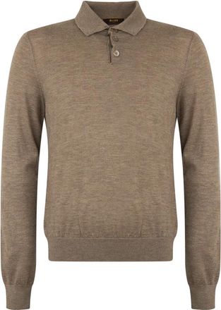 Moorer Tops, Heren, Bruin, M, Kasjmier, Breton Polo Trui