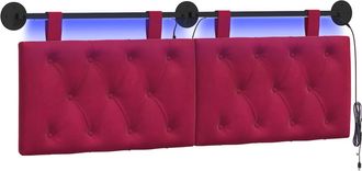 vidaXL Cabecero Colgante Rojo Vino Terciopelo Vidaxl