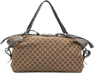 Gucci Pre-owned Handbags, female, Brown, Size: ONE SIZE Pre-owned Canvas Tote