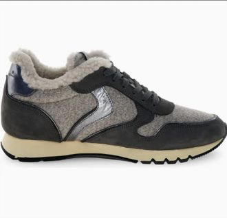 Voile Blanche Womens Julia Pump Shearling Trainers Shoes In Gray