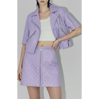 AS by DF Nico Recycled Leather Jacket in Pastel Lilac at Nordstrom, Size X-Small