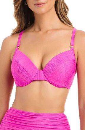 Bleu Rod Beattie Metallic Underwire Bikini Top in Dahlia at Nordstrom, Size 38Dd