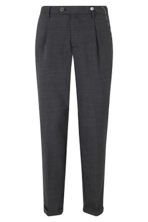 Myths Dark Gray Zeus Turn-Up Waist Loops Wool Trousers