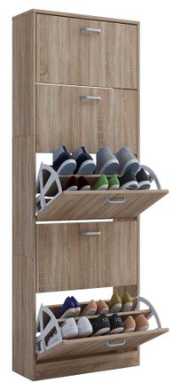 VCM Vcm - Gabinetto Scarpa In Legno Dimensioni: A. 170 X L. 59 X T. 22 Cm 5 Flap - Sipos Xl (rovere Sonoma)