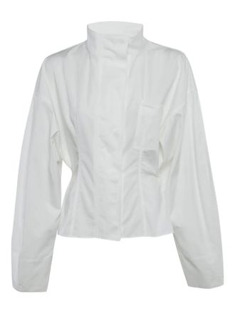 Jacquemus La Croisi&egrave;re Ciro high-neck long-sleeve shirt - White