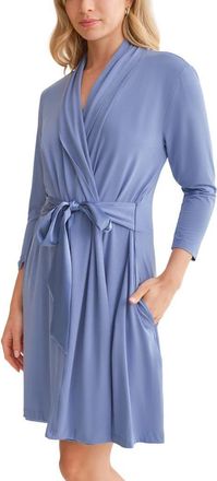 Fleur't Iconic Short Robe in Denim at Nordstrom, Size Medium