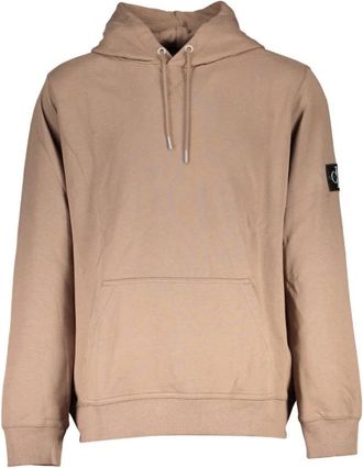 Calvin Klein Hoodie met Geborduurd Logo - Heren - Hoodies - Bruin - XL - Katoen - Hoodies & sweatvesten