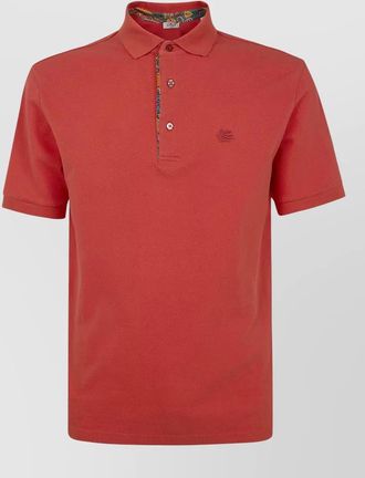 Etro polo shirt short sleeves ribbed collar