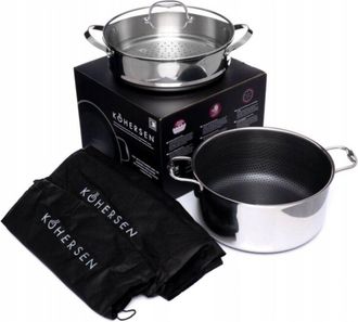 Ikohs Olla De Cocci&oacute;n Al Vapor Kohersen Black Cube 28 Cm 8,3 L Antiadherente