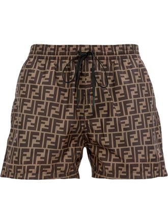 Fendi Tech Fabric With All-Over Ff Pattern Swim Shorts