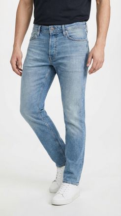 Jack & Jones Tapered-fit-Jeans JACK & JONES JJIMIKE JJORIGINAL CJ SN, Herren, Gr. 30, L&auml;nge 34, blau denim, Denim/Jeans, Obermaterial: 98% Baumwolle, 2% Elasthan, 