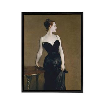 Artery8 Madame X Portrait Painting Sargent Framed Canvas Wall Art Print in Brown | Size: W24 x H32
