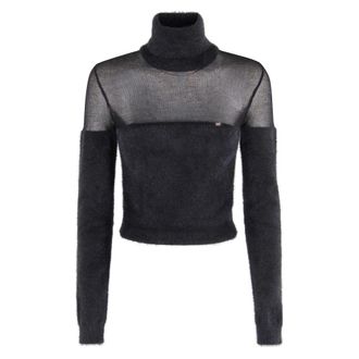 Elisabetta Franchi Turtleneck Top - Dames - Coltruien - Zwart - M - Katoen - Truien & Vesten