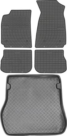 OEM Juego De Alfombrillas De Goma Para Audi A4 B5 Kombi De 1994 A 2000: Alfombrilla Para Coche + Alfombrilla Para Maletero