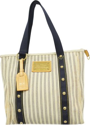 Louis Vuitton Ivory Navy Tote Bag (Pre-Owned)