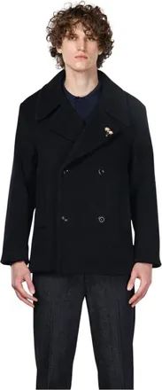 Mason's Brando Jas - Heren - Mantel - Blauw - L - Wol - Jassen