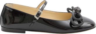 Mach & Mach Black Embellished Ballet Flats