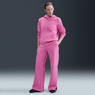 Nike Womens Nike Sportswear Phoenix Fleece High-Waisted Wide-Leg Pants in Pink | IH1011-675