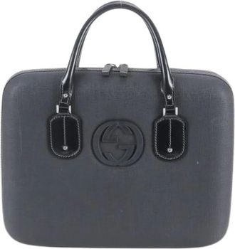Gucci Pre-owned Handbags, male, Black, Size: ONE SIZE Pre-owned Briefcase Handbag