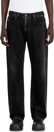 Diesel Relaxed Jeans Regular Waist 1980 D-Eeper, Black/Dark grey, Button fly
