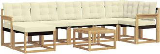 vidaXL Conjunto De Sof&aacute;s De Exterior 8 Uds. Blanco Y Crema Vidaxl