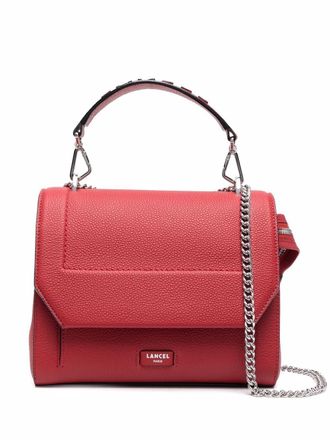 Lancel leather chain-strap tote bag - Red