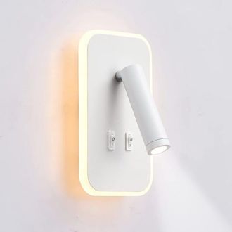 OEM Una L&aacute;mpara De Lectura De Mesita De Noche Blanca, Moderna Y Minimalista, Con Luz C&aacute;lida (19119 Cm) - Crezuo
