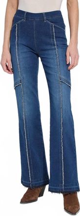 Lyss&eacute; Felicity Fringe Wide Leg Denim Trouser In Light Indigo