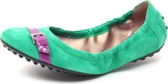 Tod's Fuchsia Ballerina Schoen Made in Italy - Dames - Ballerinas - Groen - 35 EU - Leer - Schoenen