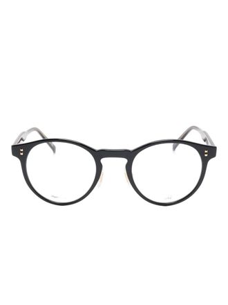 Dunhill round-frame glasses - unisex - Recycled Acetate - 49 - Black