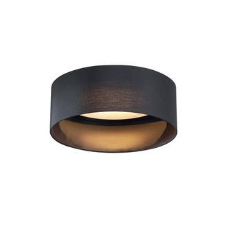 QAZQA Plaf&oacute;n Moderno Negro Transparente De 40 Cm Con Led Regulable En 3 Pasos - Sue Textil /pl&aacute;stico /acero Redonda Incluye Led Max. 1 X 20.5 Watt - Qazqa