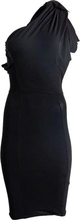 Rick Owens Abito midi monospalla drappeggiato - Nero