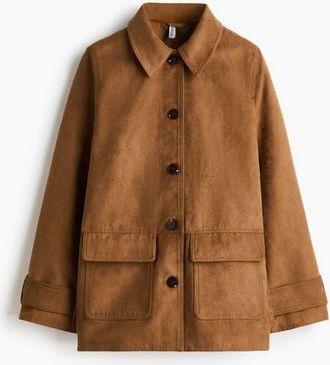 H&M Collared Jacket in Dark Beige at Nordstrom, Size Xx-Large